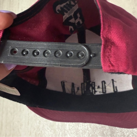 Vintage 90's Nike Air Jordan hat Maroon Cap with Black Jumpman Jordan - Picture 8 of 8